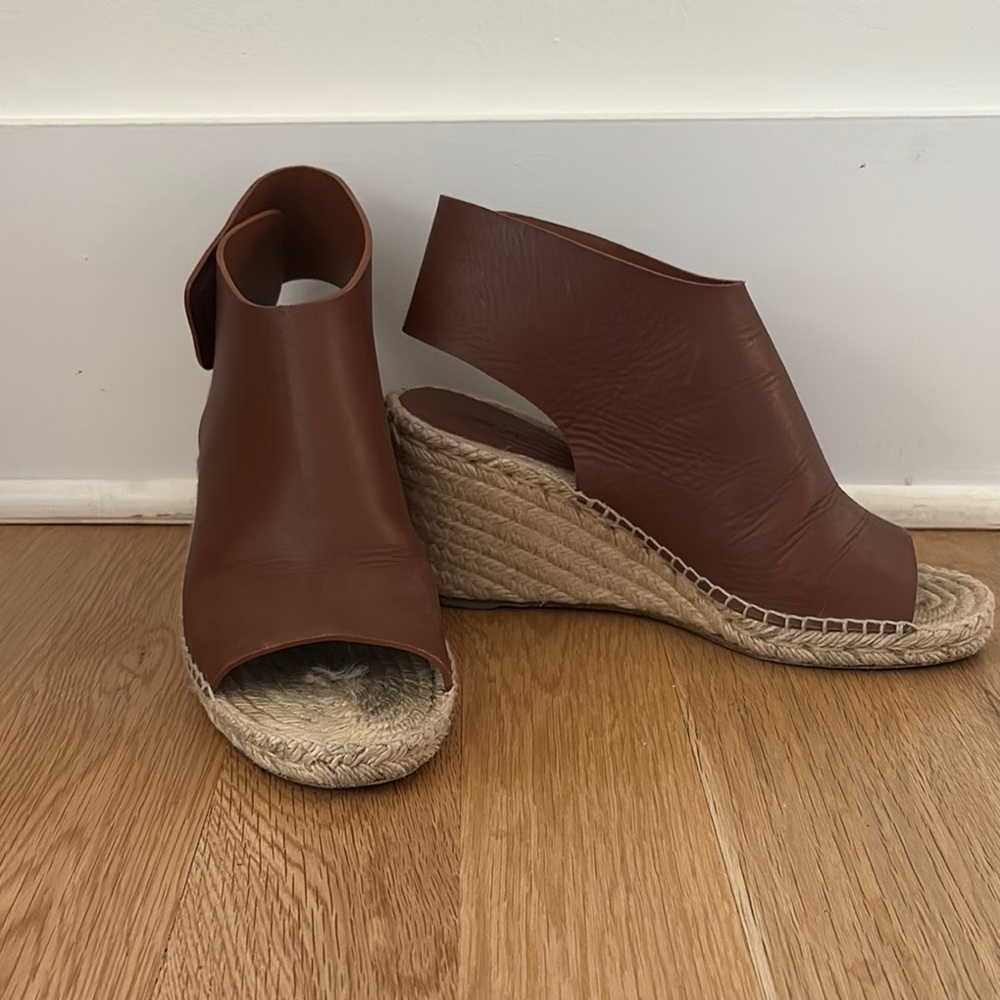 Celine Brown Wedge Espadrilles